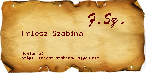 Friesz Szabina névjegykártya