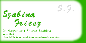 szabina friesz business card